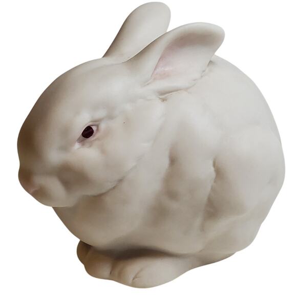White Rabbit Ceramic Figurine - 4" - Picture 1 of 4